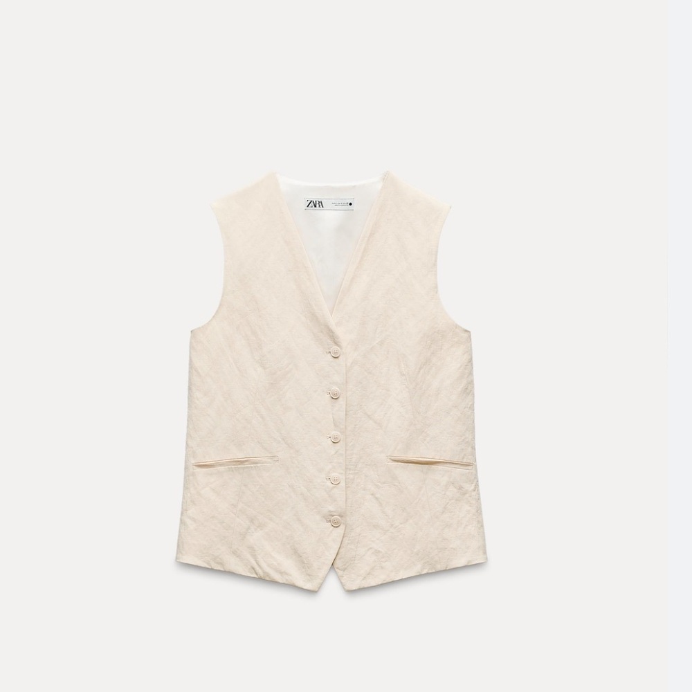 Zara Cream Oversized Vest
